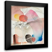 Evans-Sills, Faith 12x14 Black Modern Framed Museum Art Print Titled - Sketched Flower with Color 2