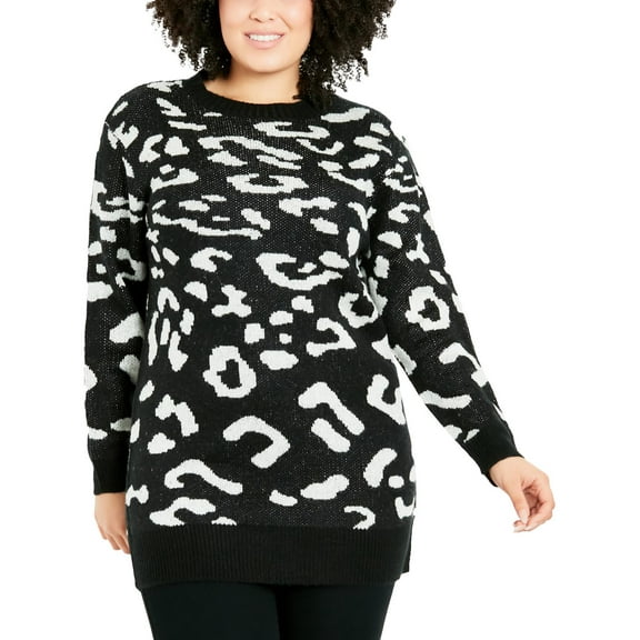 Plus Size Leopard Longline Sweater Multi 20W