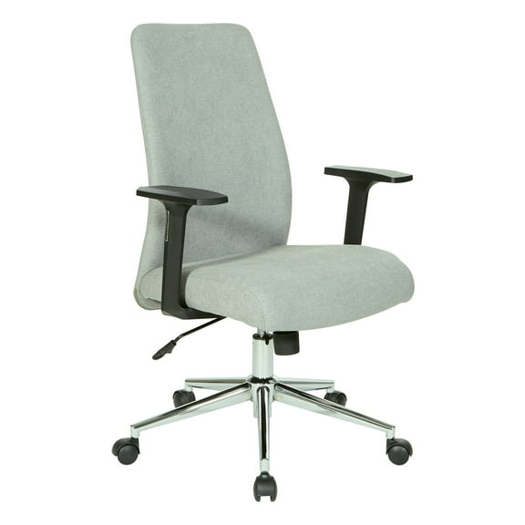Evanston Office Chair in Fog Gray Fabric with Chrome Base