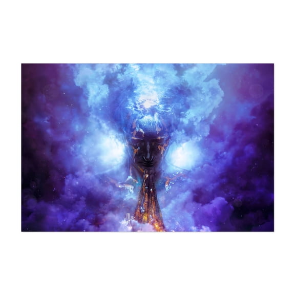 Evaporate - Digital Art Surrealism Cosmic Fantasy Mystical Space Spiritual Abstract Unframed Wall Art Print 32 x 48 inches