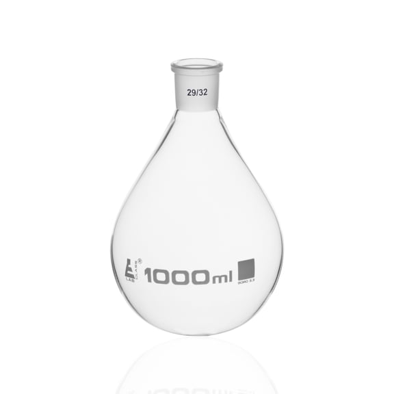Evaporating Flask wih Joint, 1000ml Capacity, Socket Size 29/32, Interchangeable Joint, Borosilicate Glass - Eisco Labs
