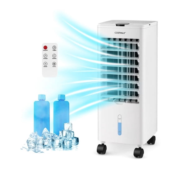 Evaporative Air Cooler 3-in-1, Portable AC Unit with Remote, 2.8L Tank