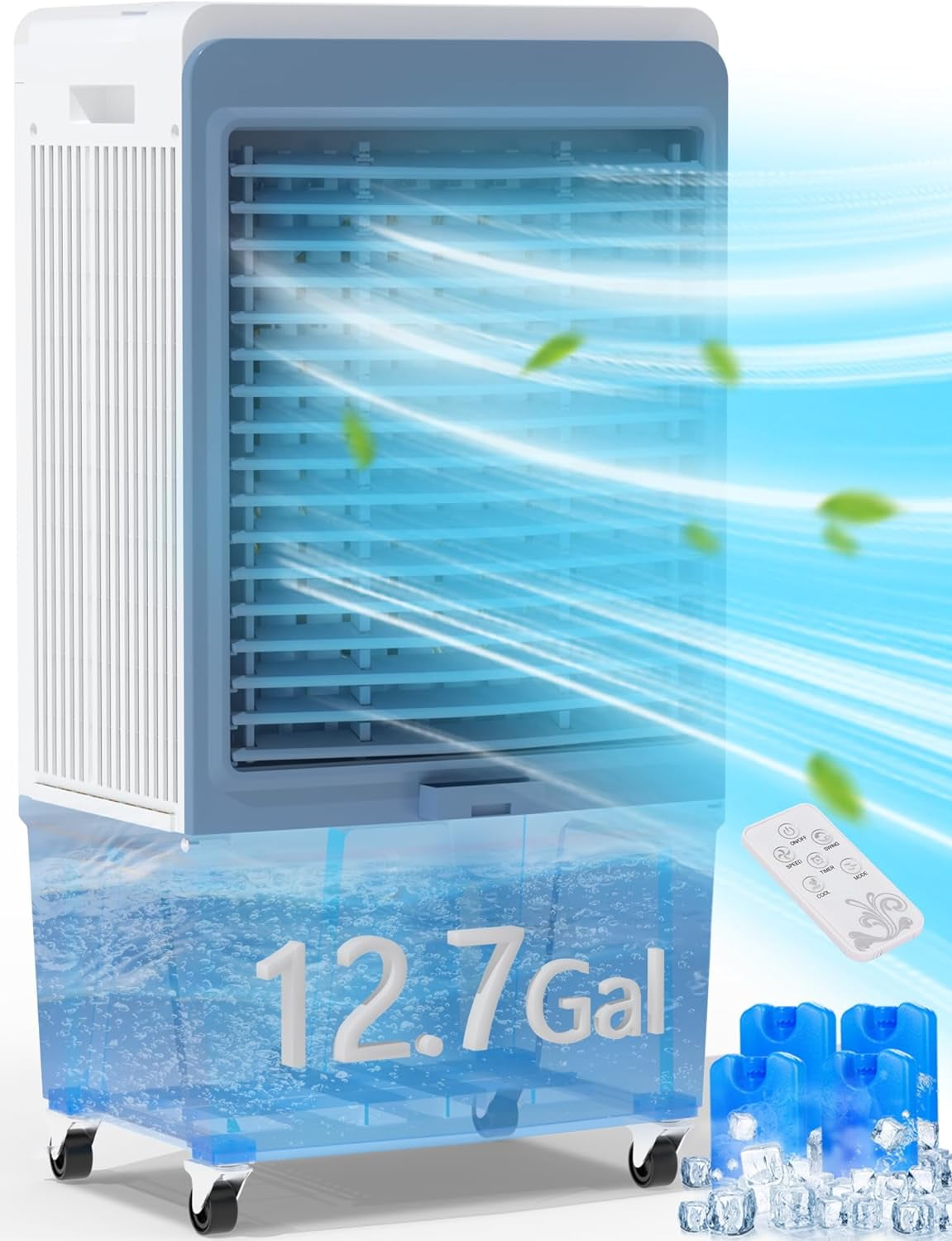 MEPTY Evaporative Air Cooler - 3-in-1 Cooling Fan With 120° Oscillation, 12H Timer & 3 Speeds For Bedroom, Office (Not An AC)