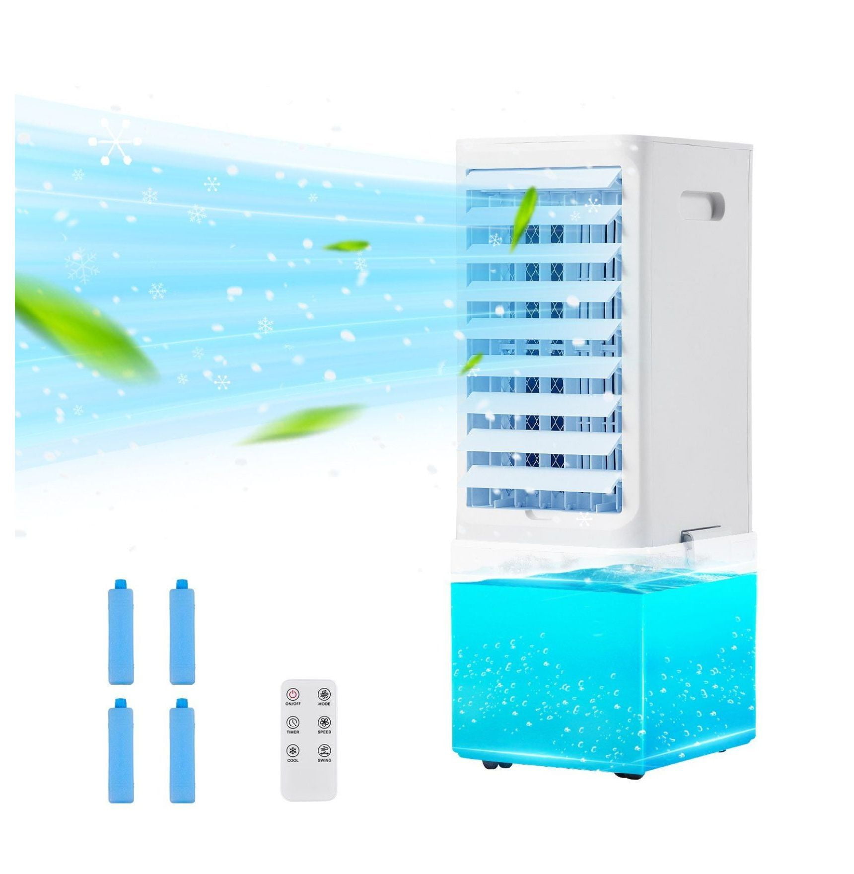 Evaporative Air Cooler 9L 550 CFM Swamp Cooler, Portable AC with Ice ...