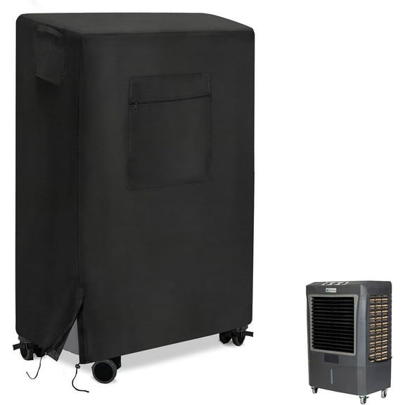 Evaporative Air Cooler Cover for Hessaire MC37M / MC37A / MC37V 3100 CFM Portable Evaporative Cooler, Waterproof Portable Swamp Air Water Cooler Cover Protection for Outdoor Air Conditioner Black