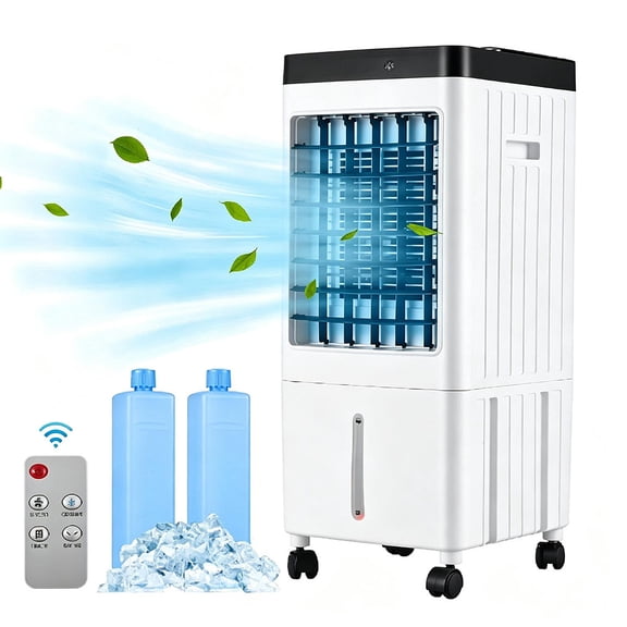 Evaporative Air Cooler with Remote & Timer, 3-in-1 AC/Dehumidifier/Fan, Quiet & Energy Efficient, for Large Room, Home Office, Bedroom