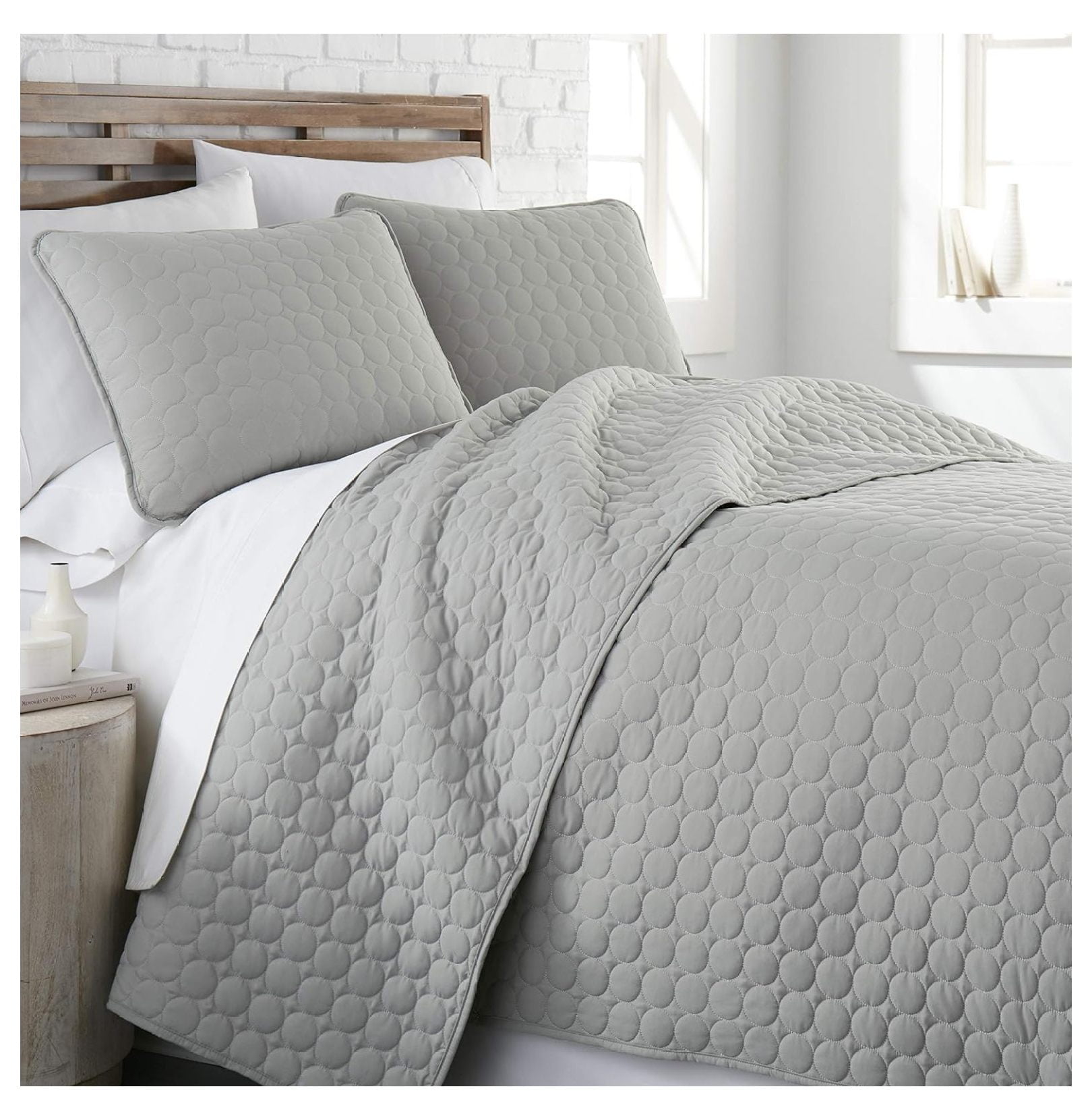 Steel Grey Twin Lightweight Quilt Set with Shams