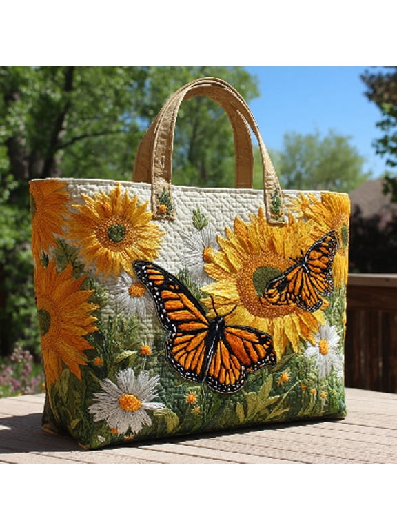 2026 Quilted tote Bag for Women,Boho Chicken Print Handbags, Vintage Patchwork Fabric Purses, Funky Floral Shoulder Pouch A