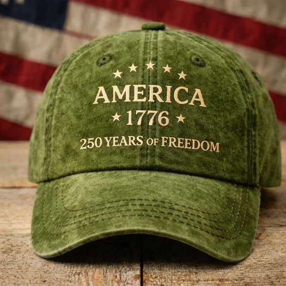 Evdexr 250 Anniversary USA Hat Adjustable 1776 - 2026 Patriotic Trucker Hat Denim Baseball Cap Men's Baseball Caps Green