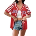 thumbnail image 1 of Evdexr 250 Anniversary Usa Jersey Shirts Women Short Sleeve 1776 2026 Patriotic Jerseys Stars Stripes Plus Size Forth Of July Baseball Graphic Tees XL, 1 of 5