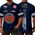 thumbnail image 1 of Evdexr 250 Year American Anniversary Shirts for Men Crew Neck Short Sleeve United States 250th Anniversary Graphic Tees Red White Blue Usa Star Stripes Liberty Independence Shirt Navy 3XL, 1 of 5