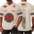 thumbnail image 1 of Evdexr 250th Anniversary Usa Shirts Mens Crew Neck Short Sleeve Independence Day Graphic Tees Red White and Blue American Flag Liberty Fourth Of July Shirt Khaki L, 1 of 5