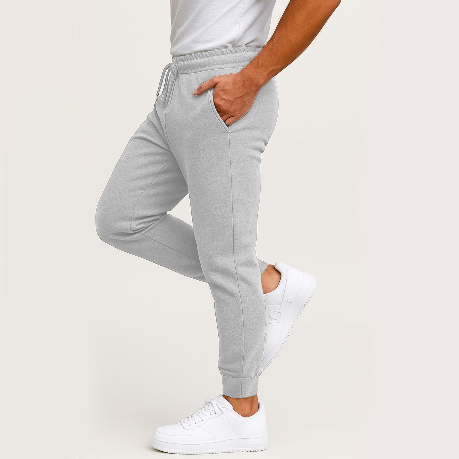 Evdexr Big and Tall Pants Men Chino Trousers Fleece Drawstring Athletic ...