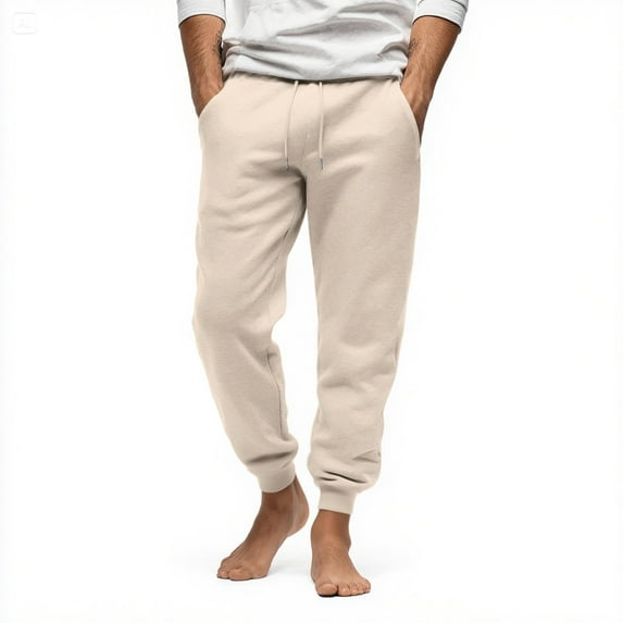 Evdexr Big and Tall Pants Mens Baggy Fleece Gym Joggers Drawstring Elastic Waist Casual Athletic Pant Stretch Running Trousers with Pockets Khaki 2XL