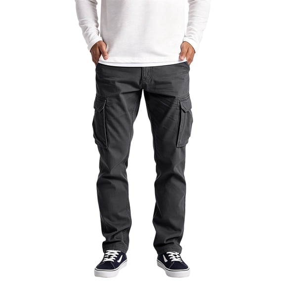 Evdexr Cargo Pants for Men Drawstring Baggy Jogging Slacks 2026 Elastic Waist Athletic Outdoor Joggers Tactical Loose Fit Casual Sweat Pants with Pockets M
