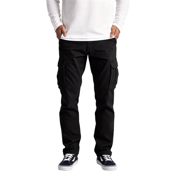 Evdexr Cargo Pants for Men Drawstring Baggy Sweat Pants 2026 Wide Leg Back To School Casual Joggers Elastic Waist Loose Fit Outdoor Jogging Slacks with Pockets M
