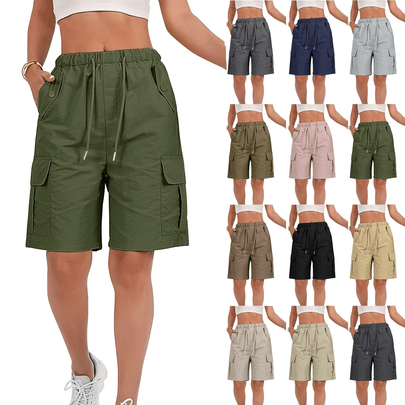 Herren Kurze Hose SIHOHAN Herren Cargo Shorts - Leichte Wanderhose Mit 7 Taschen Für Outdoor & Trekking | Schnelltrocknend & Atmungsaktiv Outdoor Trekking Shorts