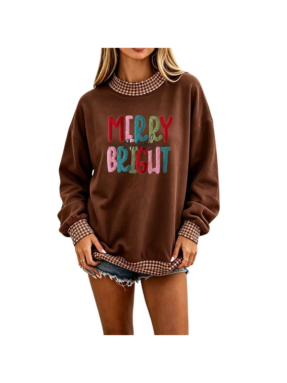 Christmas Women's Oversized Sweatshirts Mock Neck Polka Dot Long Sleeve Pullover Funny Graphic Y2k Trendy Shirts Drop Shoulder Loose Fit Tops L