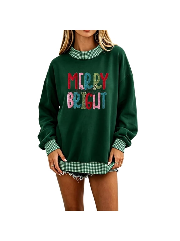 Christmas Womens Sweatshirts Long Sleeve Mock Neck Tops Cute Graphic Casual Vacation Pullover Lightweight Loose Fit Shirts S