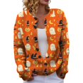 thumbnail image 1 of Evdexr Halloween Cardigan Women Skeleton Pumpkin Graphic Cardigan Sweaters Funny Knit Button Down Long Sleeve Jackets Open Front Lightweight Cardigans XL, 1 of 5