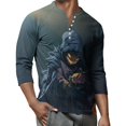 Evdexr Halloween Shirts Men Big and Tall Henley T Shirt 2025 Castle 3/4 ...