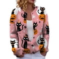thumbnail image 1 of Evdexr Halloween Sweaters for Women Witch Ghost Graphic Cardigan Sweaters Funny Knit Long Sleeve Button Down Cardigans Open Front Plus Size Jackets L, 1 of 5