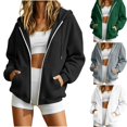 thumbnail image 1 of Evdexr Hoodies for Women Long Sleeve Zip Up Oversized Sweatshirt 2026 Casual Hooded Winter Fall Layering Jacket with Pockets Black L, 1 of 1