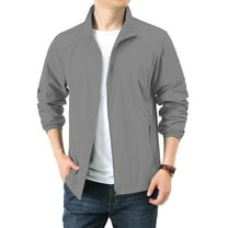 Evdexr Lightweight Rain Jackets Mens Sun Protection Coats Zip Up Long Sleeve Fishing Windbreaker Solid Waterproof Packable Upf 50  Loose Fit Jacket with Pockets Light Gray L