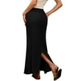 thumbnail image 1 of Evdexr Maxi Linen Skirts for Women Flared Tummy Control Polyester Ankle-Length Dress Boho Plus Size Mermaid Skirt Summer Drawstring Skirts with Pockets Black XL, 1 of 7