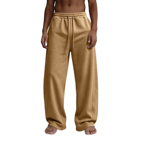 Evdexr Men's Baggy Sweatpants Wide Leg Drawstring Slacks 2026 Open Bottom Athletic Casual Joggers Loose Fit Breathable Vintage Pants with Pockets 2XL