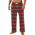 thumbnail image 1 of Evdexr Men's Cotton Pants Wide Leg Plaid Pj Pants Drawstring Twill Halloween Sleepwear Lounge Flannel Plus Size Loose Fit Fleece Pajamas with Pockets Red S, 1 of 5