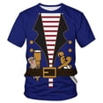 thumbnail image 1 of Evdexr Men's Pirate Shirt Funny Halloween Graphic Costume Short Sleeve Crew Neck T-Shirt 3XL, 1 of 3