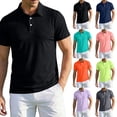 thumbnail image 1 of Evdexr Men's Polo Shirts Collared Short Sleeve Shirts 2026 Summer Button Down Athletic Regular Fit Business T Shirts Breathable Quick Dry Tops Black 3XL, 1 of 9