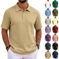 thumbnail image 1 of Evdexr Men's Polo Shirts Summer Collared Short Sleeve Golf Shirt 2026 Business Workout Solid Tees Lightweight Loose Classic Fit Vacation Top 2XL, 1 of 4