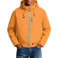 thumbnail image 1 of Evdexr Men's Rain Jacket Lightweight Zip Up Waterproof Outerwear Fall Winter Outdoor Hiking Coat Hooded Windbreaker Jackets with Zipper Pockets L, 1 of 7