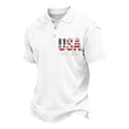 thumbnail image 1 of Evdexr Mens 250th Anniversary Usa Polo Shirts 1776 2026 Button Down Shirts 4th Of July Short Sleeve Stars and Stripes Tops Patriotic Big and Tall Golf T Shirts White 2XL, 1 of 4