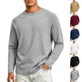 thumbnail image 1 of Evdexr Mens Shirts 2026 Crew Neck Long Sleeve Tees Fall Casual Running Solid Lightweight Tops Oversized Loose Fit Breathable Workout Shirt L, 1 of 4