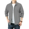 thumbnail image 1 of Evdexr Mens Sun Protection Rain Jacket Lightweight Windbreaker Zip Up Waterproof Athletic Coats Solid Long Sleeve Packable Upf 50+ Loose Fit Overcoat with Pockets Light Gray XL, 1 of 6