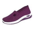 thumbnail image 1 of Evdexr Orthopedic Shoes Women Anti-Skid Slip on Sneakers Sole Mesh Knitted Woven Loafers Arch Support Soft. Casual Walking Foam Shoes Dark Purple 9.5, 1 of 2