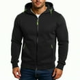 thumbnail image 1 of Evdexr Oversized Hoodies Men Pullover Zip Up Hooded Drawstring Sport Coat Casual Long Sleeve Zipper Pockets Fleece Sweatshirts Plain Cotton Jacket Black M, 1 of 6