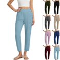 thumbnail image 1 of Evdexr Pants for Women Stretchy Straight Leg Bottoms Golf High Waisted Casual Slacks Comfy Soft 2026 Pant with Pockets Sky Blue M, 1 of 6
