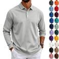 thumbnail image 1 of Evdexr Polo Shirts for Men 2026 Long Sleeve Collared T Shirts Winter Athletic Golf Buttons Tops Loose Fit Lightweight Solid Casual Pullover M, 1 of 8