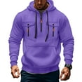 thumbnail image 1 of Evdexr Quarter Zip Pullover Men Big and Tall Tactical Hoodies Winter Drawstring Long Sleeve Gym Hoodie Fall Multiple Pockets Zip Up Loose Fit Hoody Purple M, 1 of 7