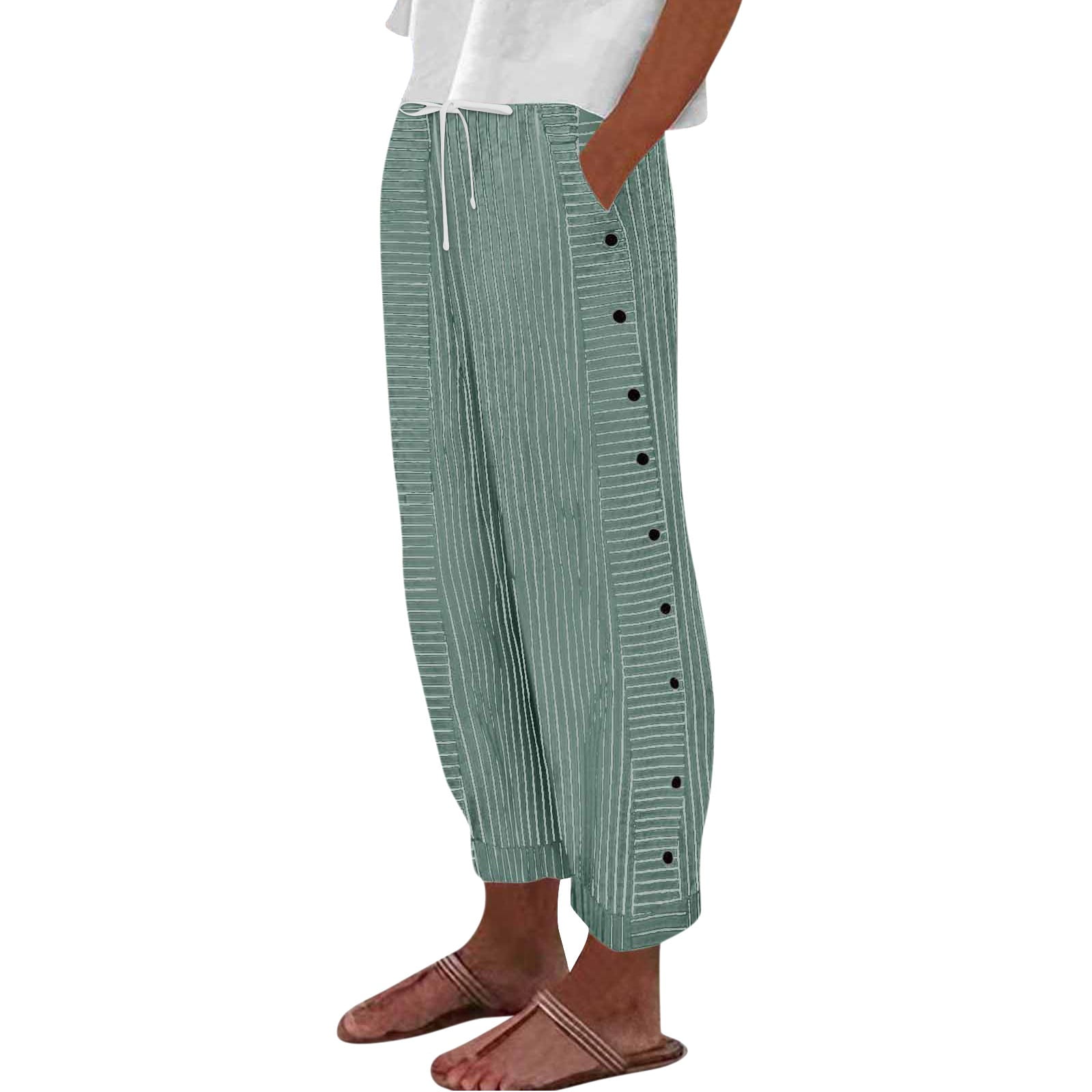 Seaside Breeze Cropped Stretch-Linen Pants