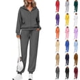 thumbnail image 1 of Evdexr Sweatsuits for Women 2 Piece Outfits Long Sleeve Hooded Zip Up Hoodie & Sweatpants Lounge Set Fall 2026 Drawstring Lounge Travel Tracksuits with Pockets M, 1 of 6