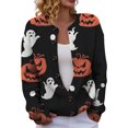 thumbnail image 1 of Evdexr Women's Halloween Cardigan Witch Ghost Graphic Cardigans Funny Knit Button Down Long Sleeve Jackets Open Front Plus Size Cardigan Sweaters 4XL, 1 of 5