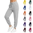 thumbnail image 1 of Evdexr Womens Joggers Tapered Mid Waisted Drawstring Trousers 2026 Lounge Workout Ankle Cuffs Pants Elastic Waist Breathable Sporty Sweats with Pockets XL, 1 of 5