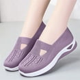 thumbnail image 1 of Evdexr Womens Shoes Orthopedic Non-Slip Slip on Sneakers Lightweight Woven Knitted Foam Shoes Sole Mesh Soft. Casual Sports Loafers Light Purple 9, 1 of 7