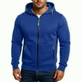 thumbnail image 1 of Evdexr Zip Up Hoodies for Men Pullover Oversized Hooded Fleece Workout Coat Fall Drawstring Zipper Pockets Long Sleeve Sweatshirts Plain Solid Jacket Royal Blue M, 1 of 6