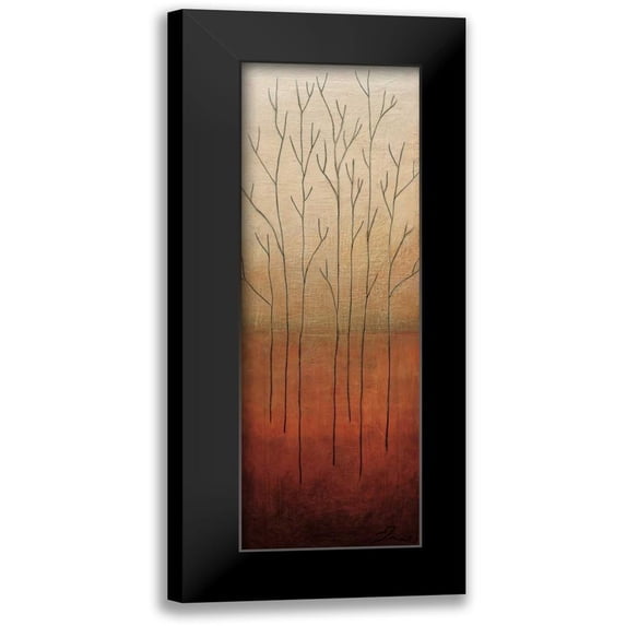 Eve 11x24 Black Modern Framed Museum Art Print Titled - Branch Rouge II